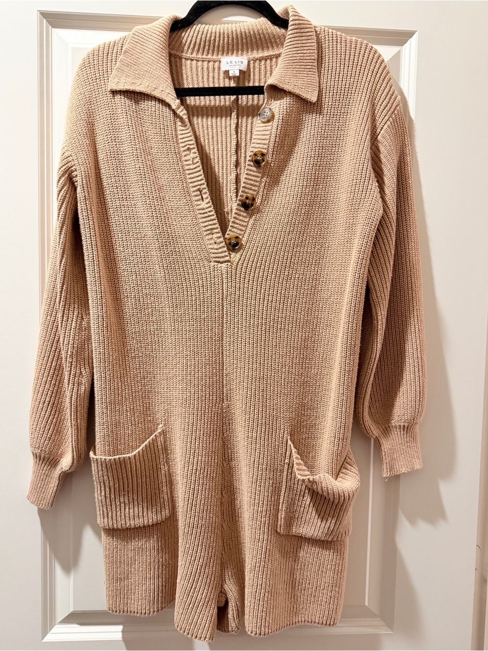 Beige Collared Sweater Romper